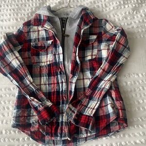 Hooded Plaid Jacket